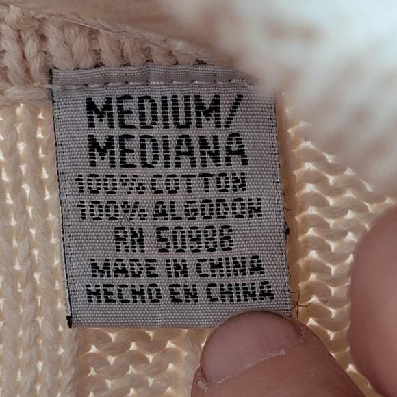 Eight Eight Eight Off White Rib Knit Button Down Academia Cardigan Sweater - Picture 10 of 12